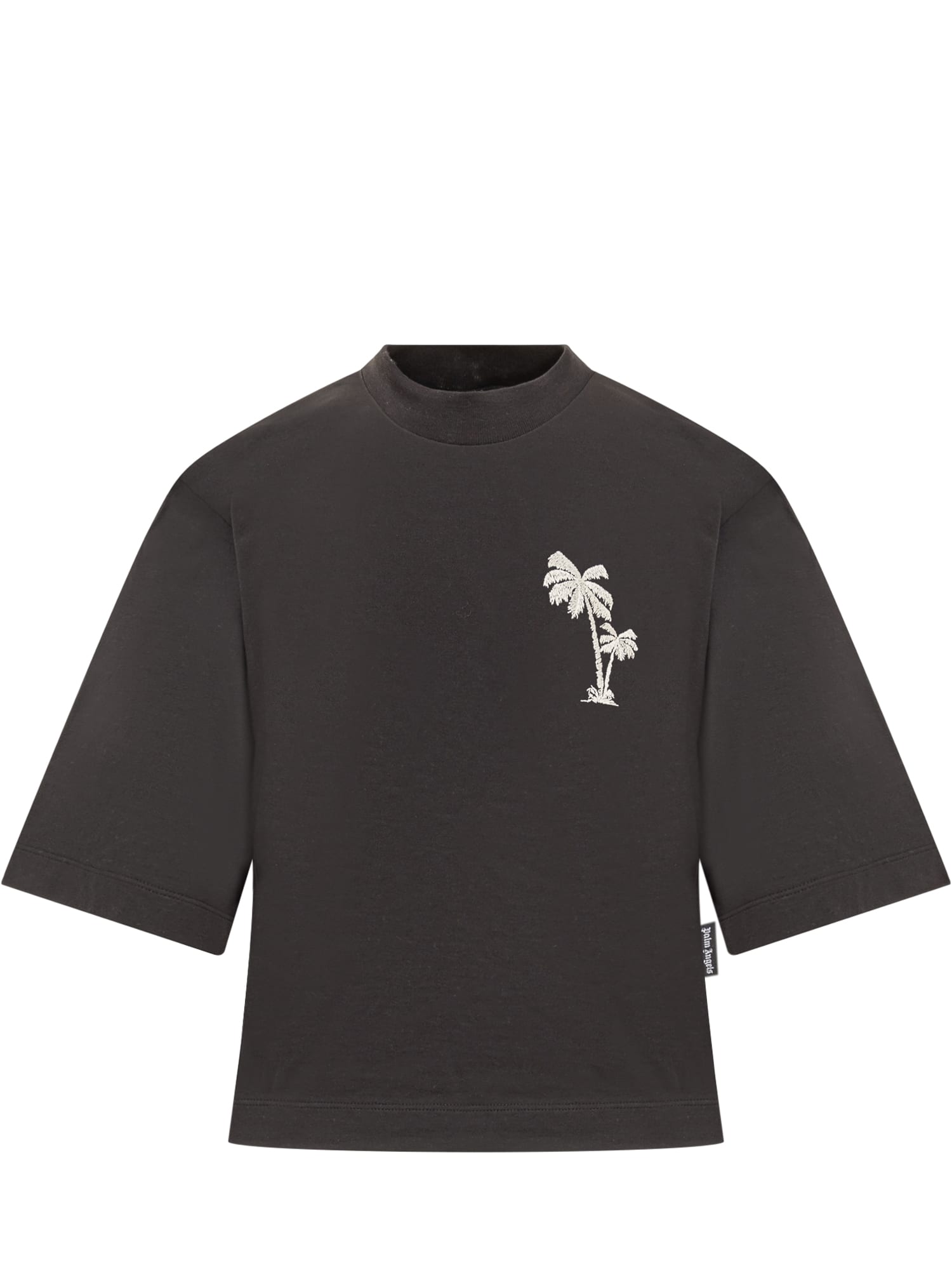 Shop Palm Angels Palms Cropped T-shirt In Black Off White