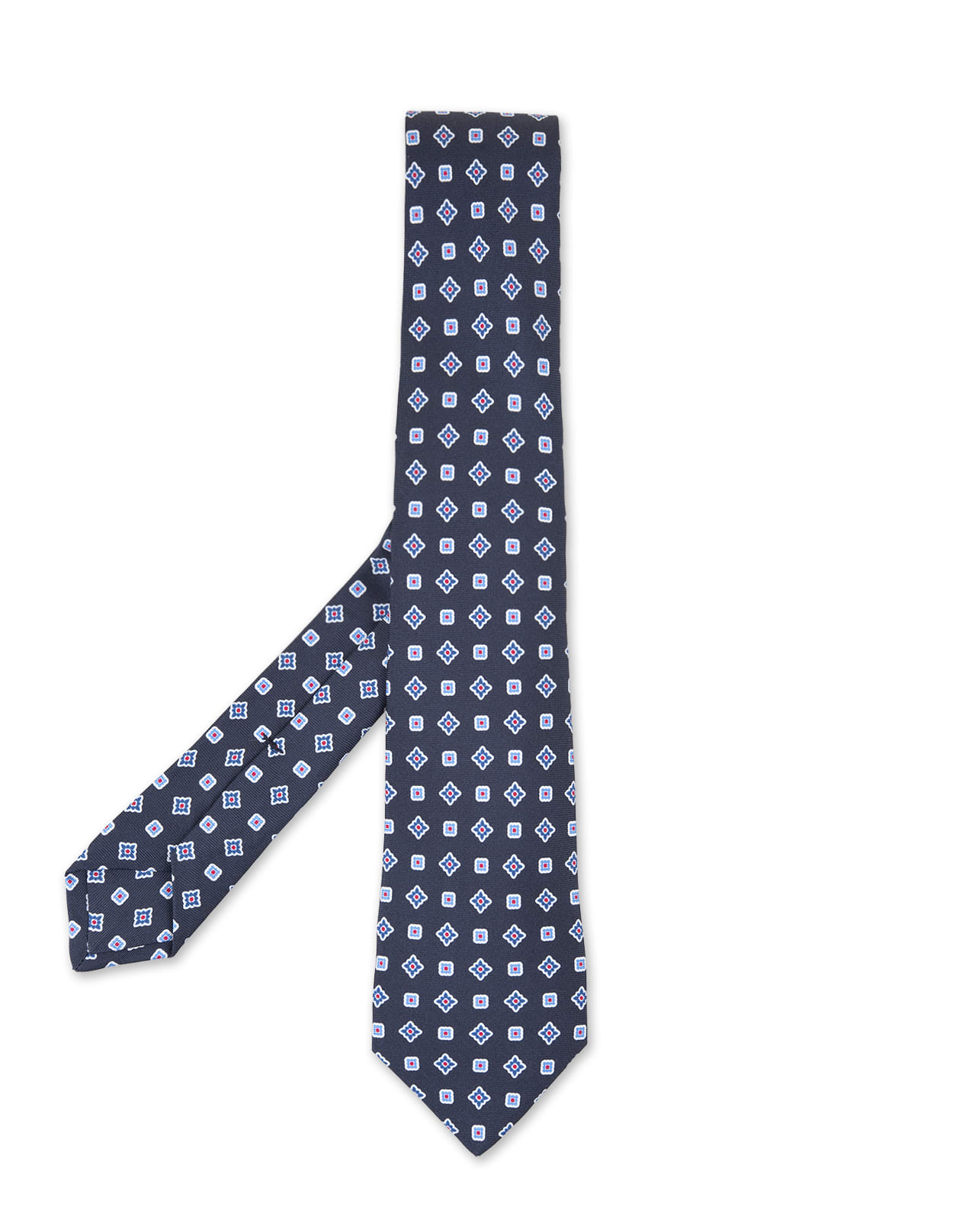 Blue Tie With Geometric Micro Pattern