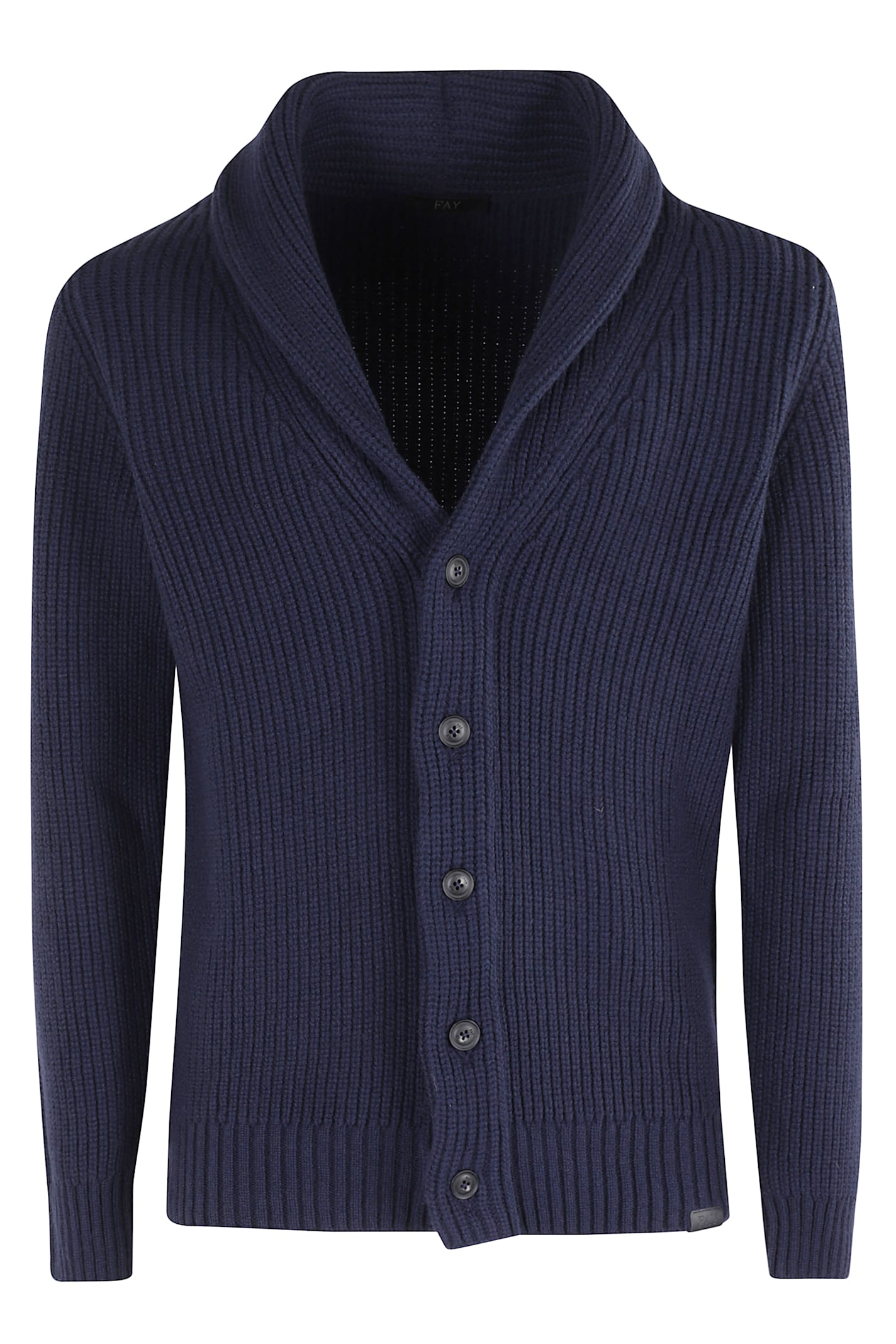 Fay Maglia Cardigan Collo A Scialle In Blue