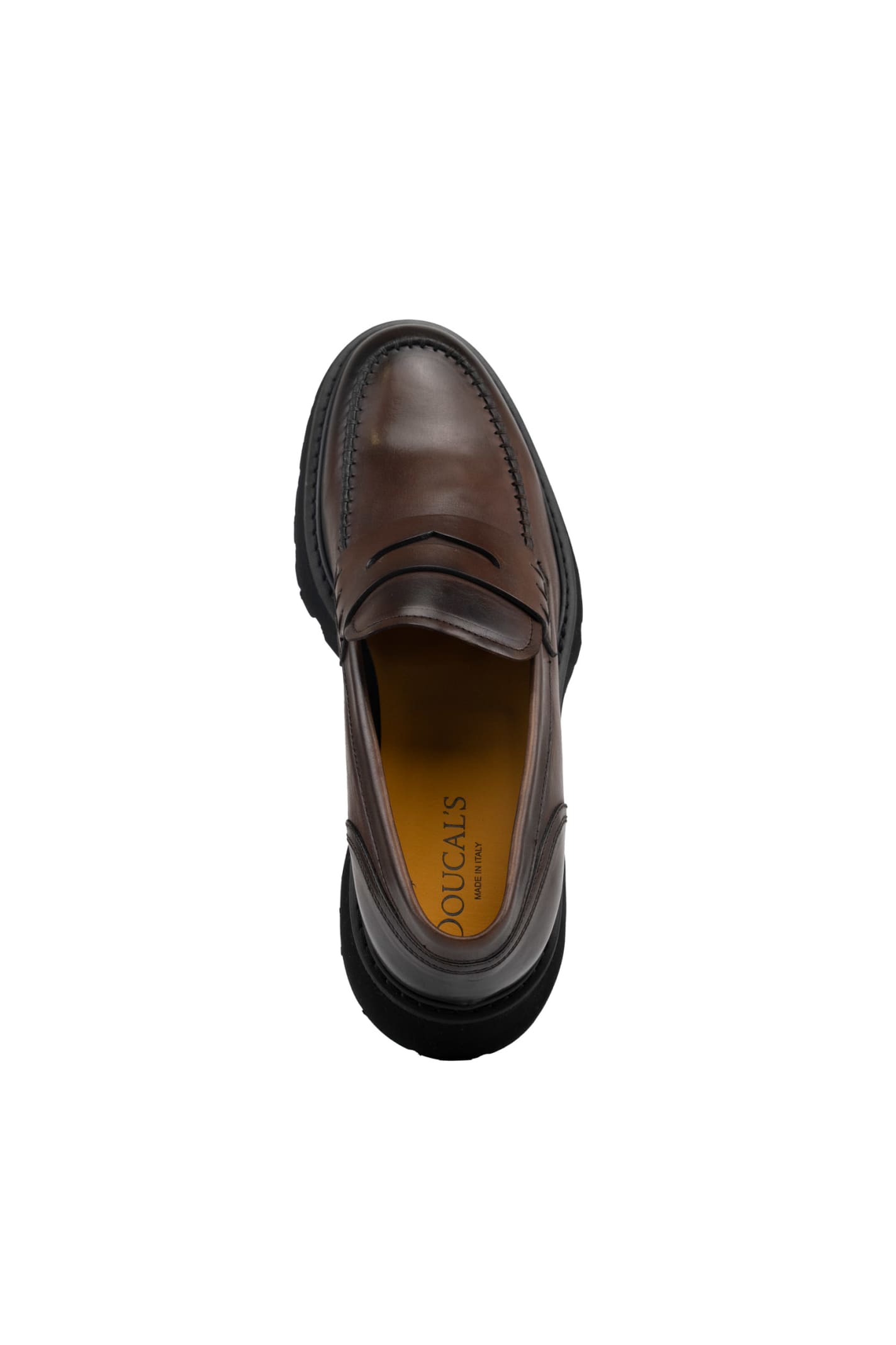 Shop Doucal's Brown Leather Loafers In Triumph Marrone+f.do Nero