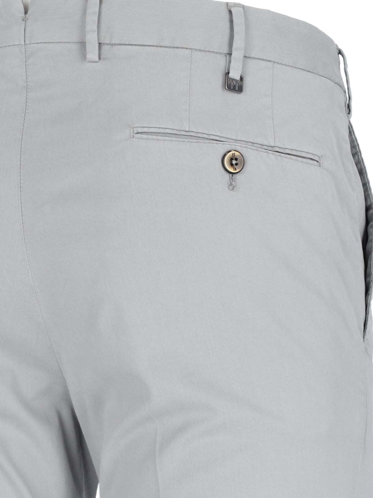Pt Torino Superslim Grey Chinos With Straight Leg In Gray