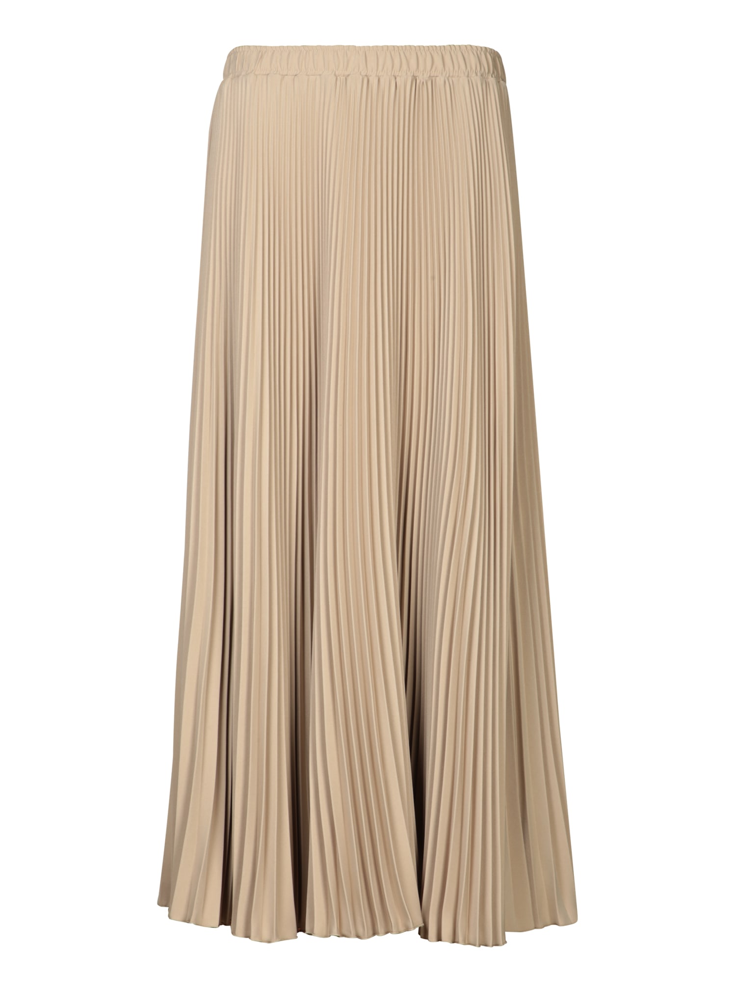 Shop Ermanno Scervino Long Beige Pleated Skirt