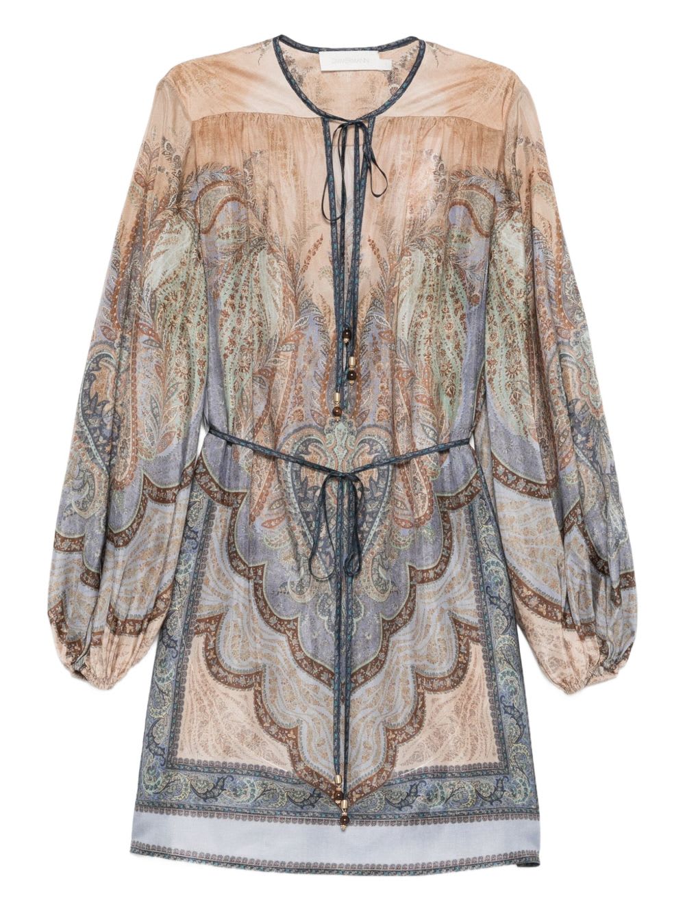 Zimmermann Wanderlust Tapestry Print Blouse In Blue