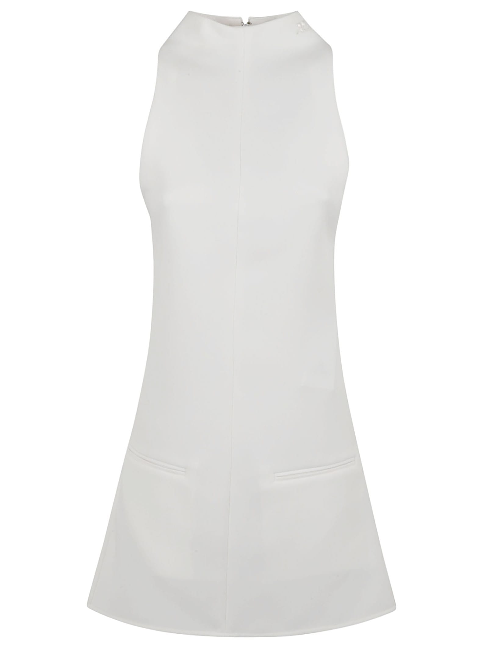 Shop Courrèges Sleeveless Short Dress In Heritage White