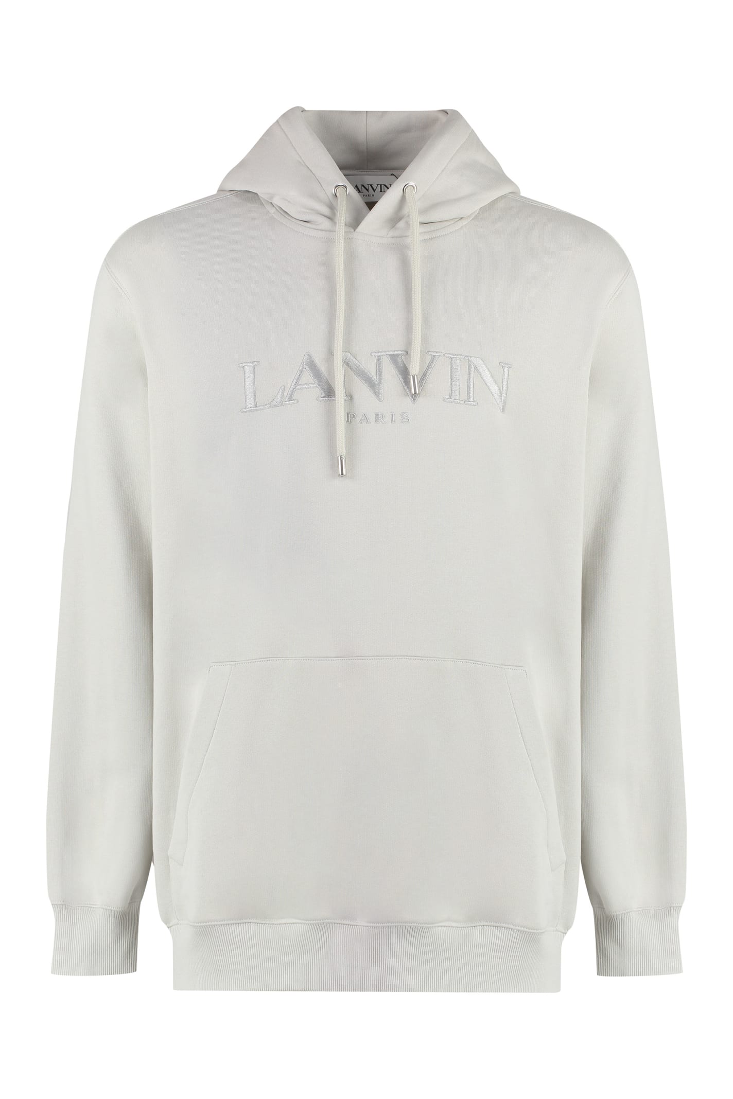 Oversized Embroidered Lanvin Paris Hoodie In Mastic