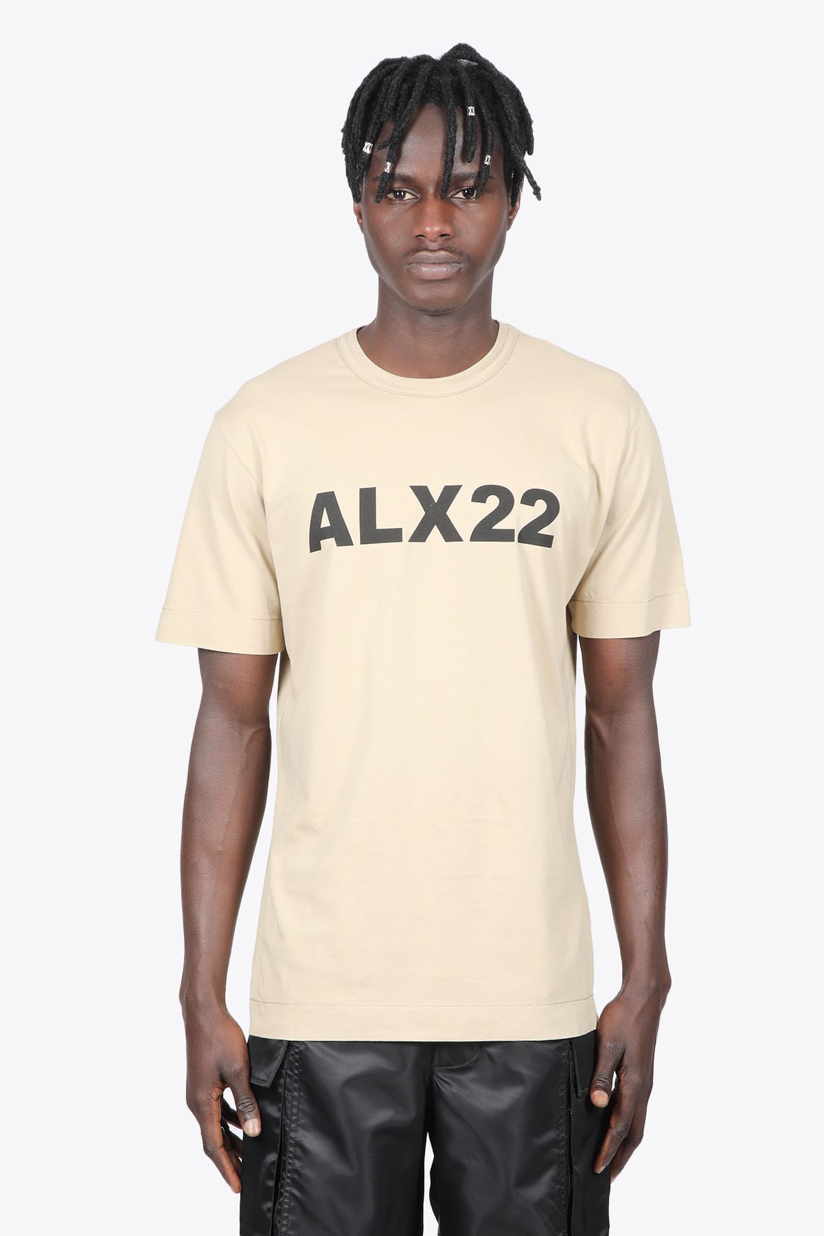 1017 ALYX 9SM S/s Tee Alyx22 Beige cotton t-shirt with ALX22 front print