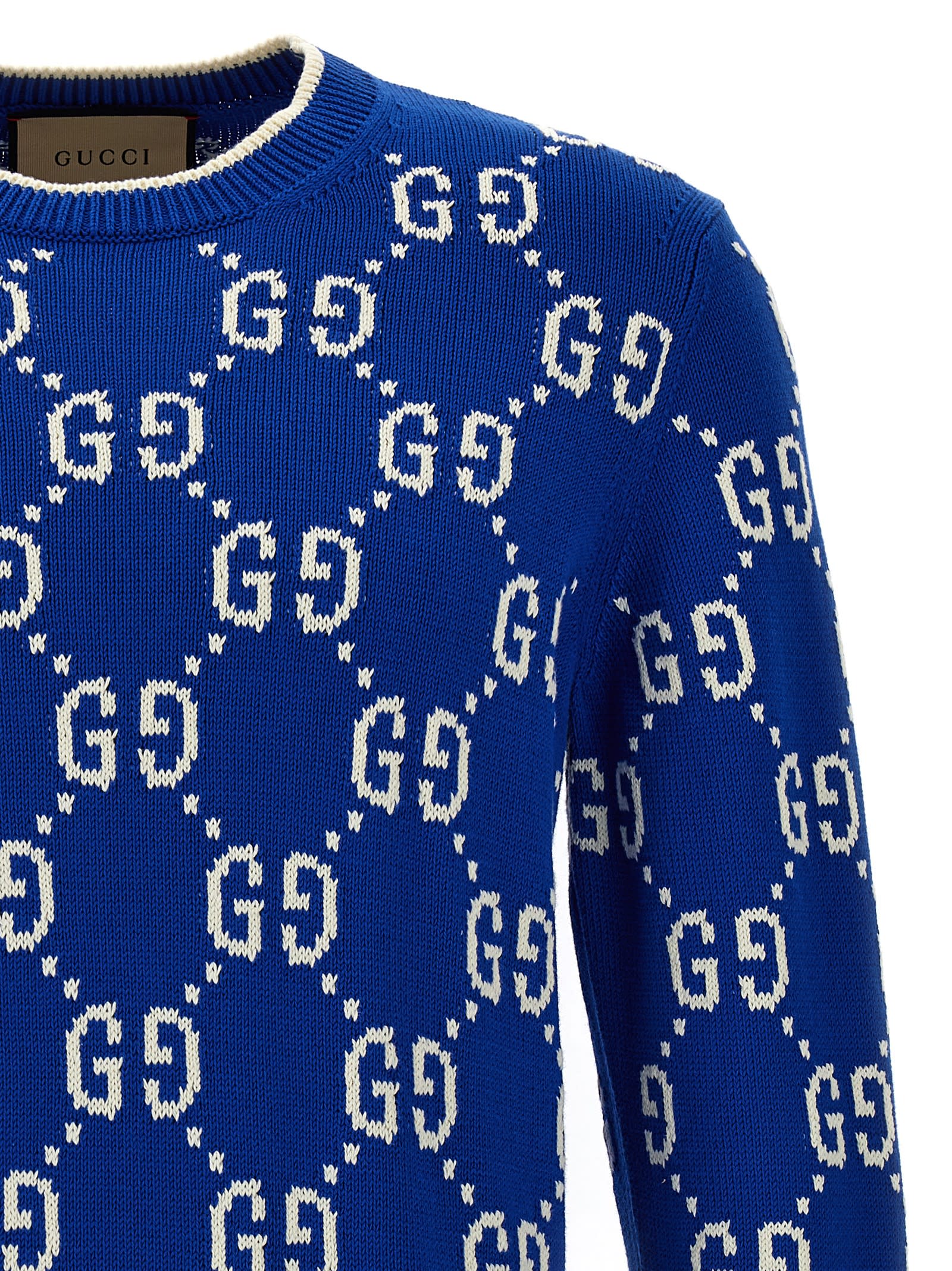 Shop Gucci Gg Sweater In Blue