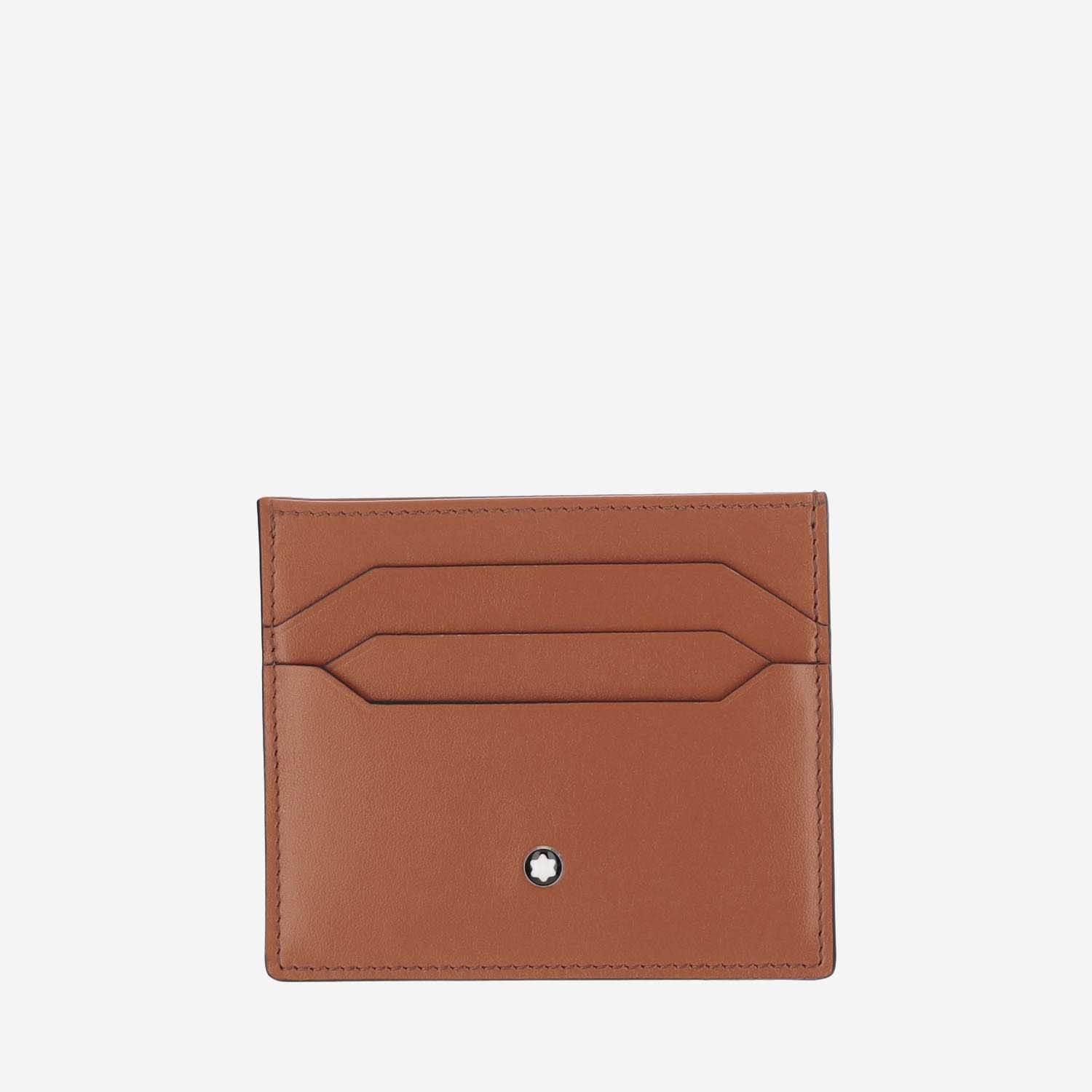 Shop Montblanc Meisterstück Leather Card Case In Orange