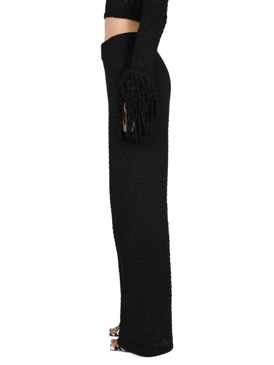 Rotate Birger Christensen Rotate Relaxed Fit Knit Pants In Black