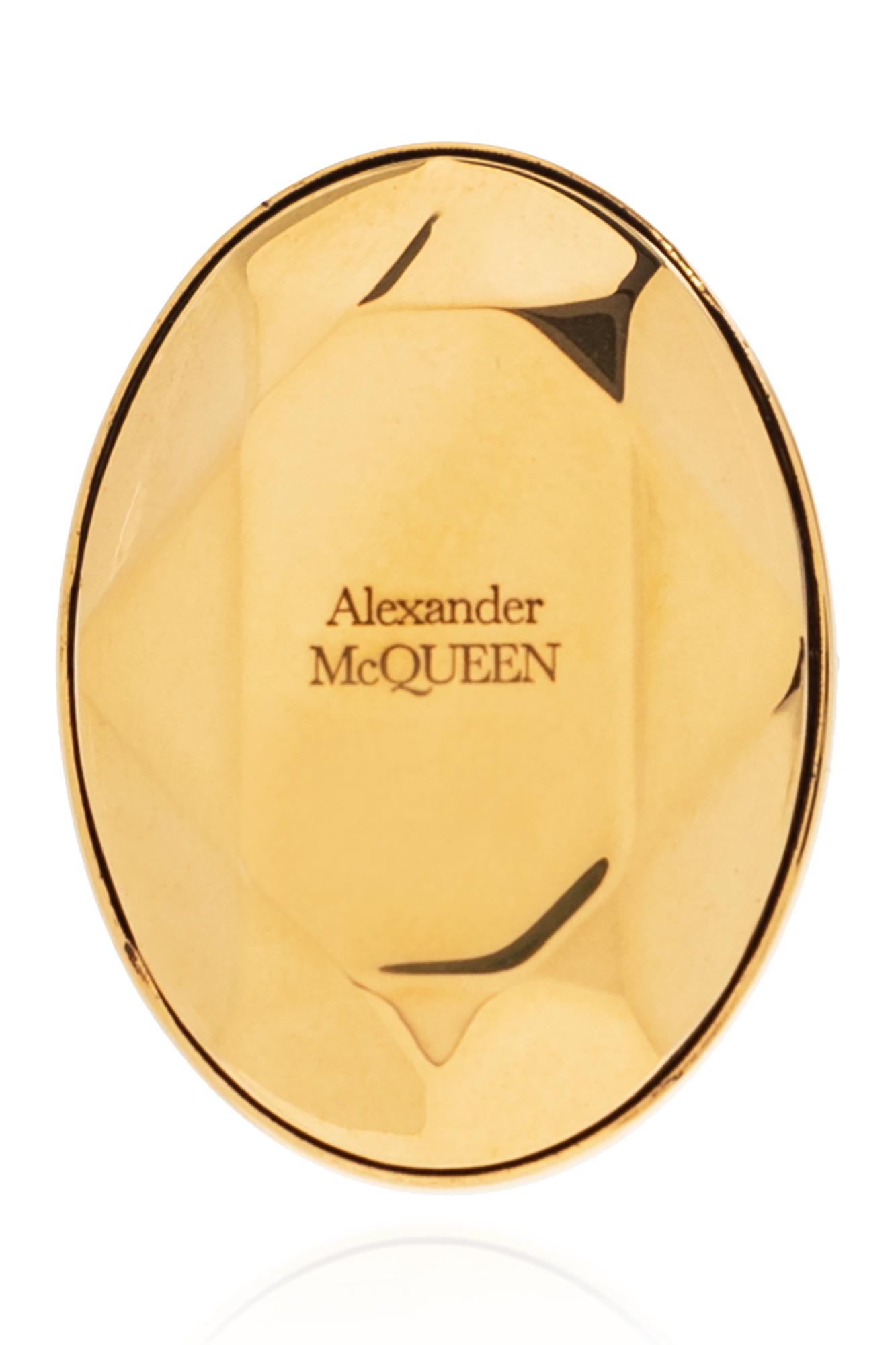 Shop Alexander Mcqueen Brass Earrings In Golden