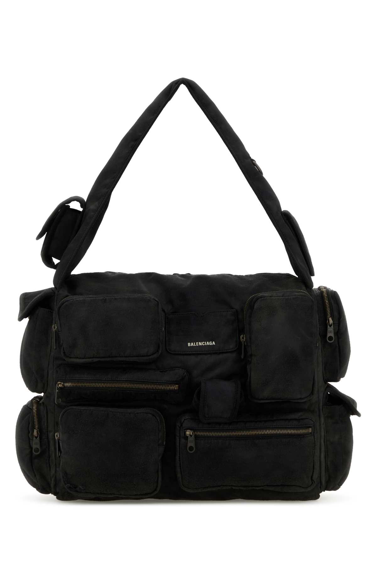 Black Canvas Large Superbusy Shoulder Bag