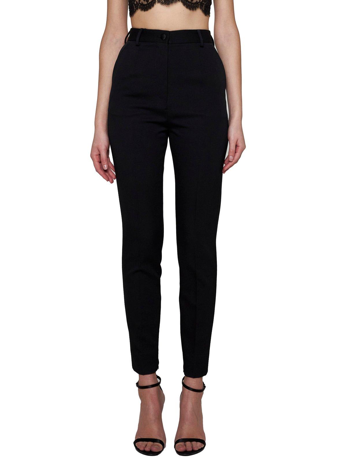 Shop Dolce & Gabbana High Waist Pants In Black