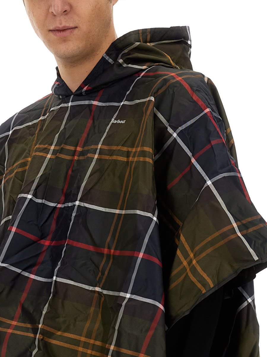 Barbour Poncho With Tartan Pattern In Brown