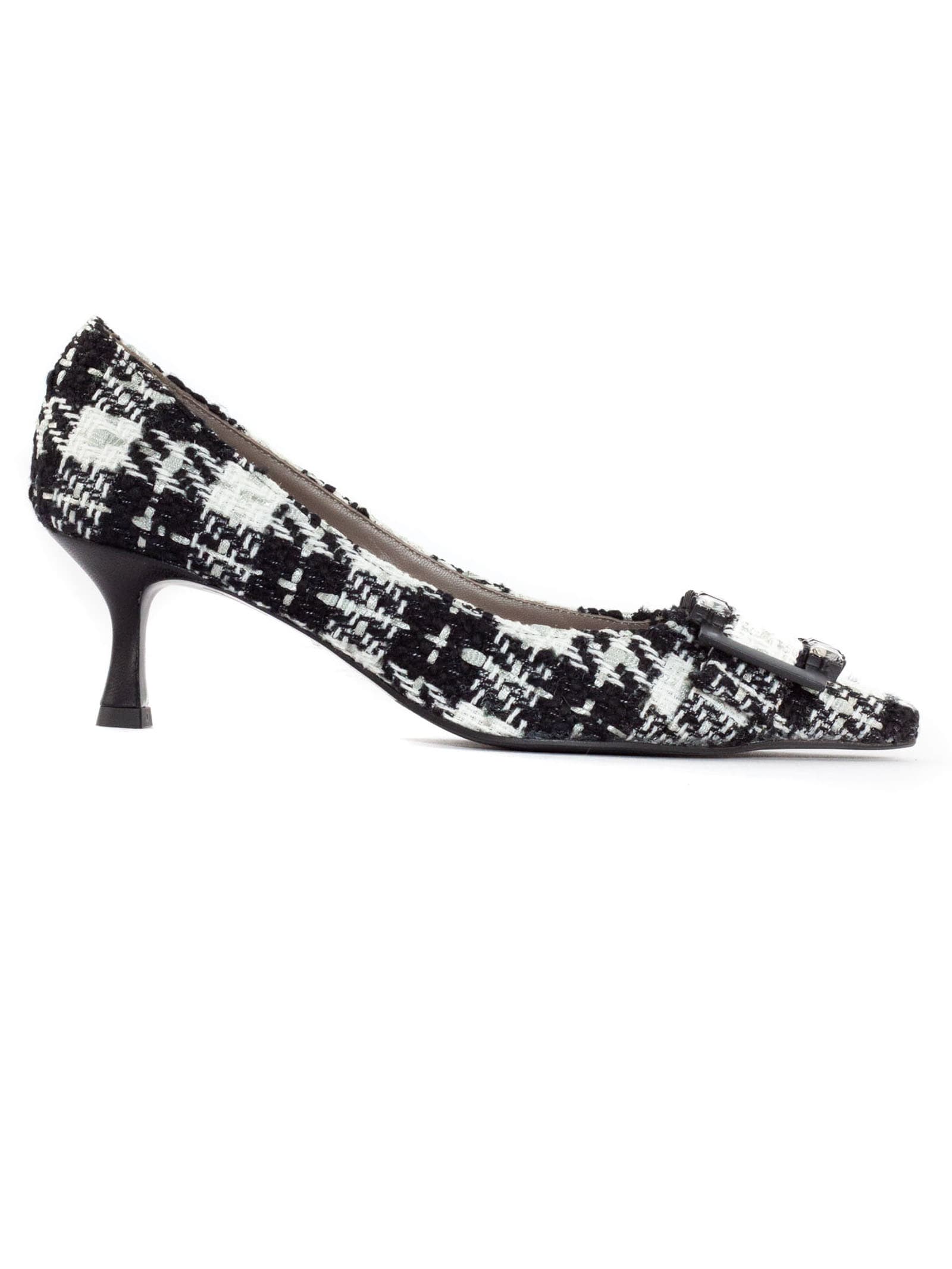 Shop Roberto Festa White And Black Bouclè Only Pumps