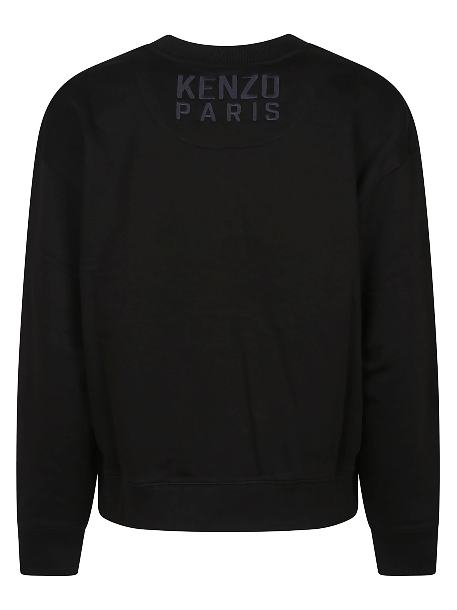 Kenzo Happy Tiger Emboridered Classic Sweatshirt In Black
