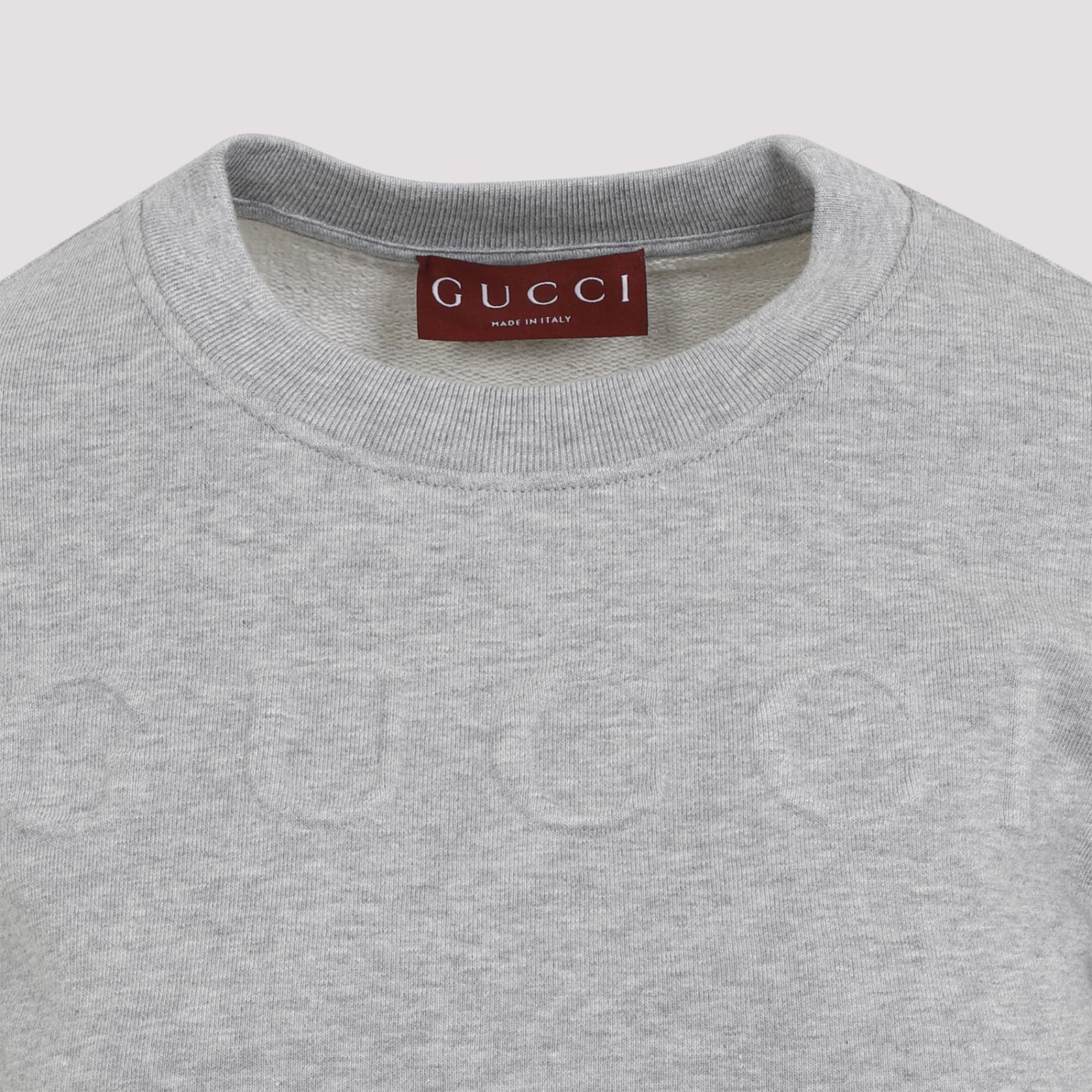 Shop Gucci Slim Sweatshirt In Grey Melange