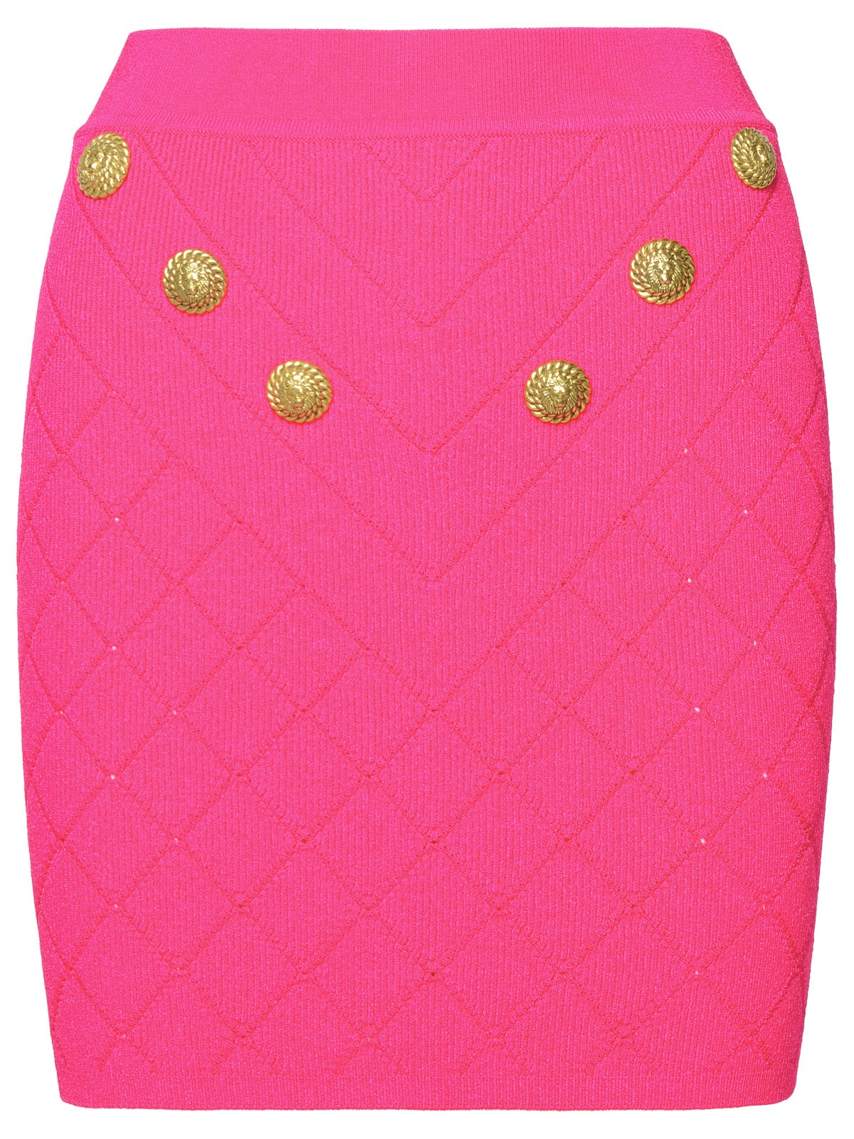 Shop Balmain Fuchsia Viscose Blend Miniskirt