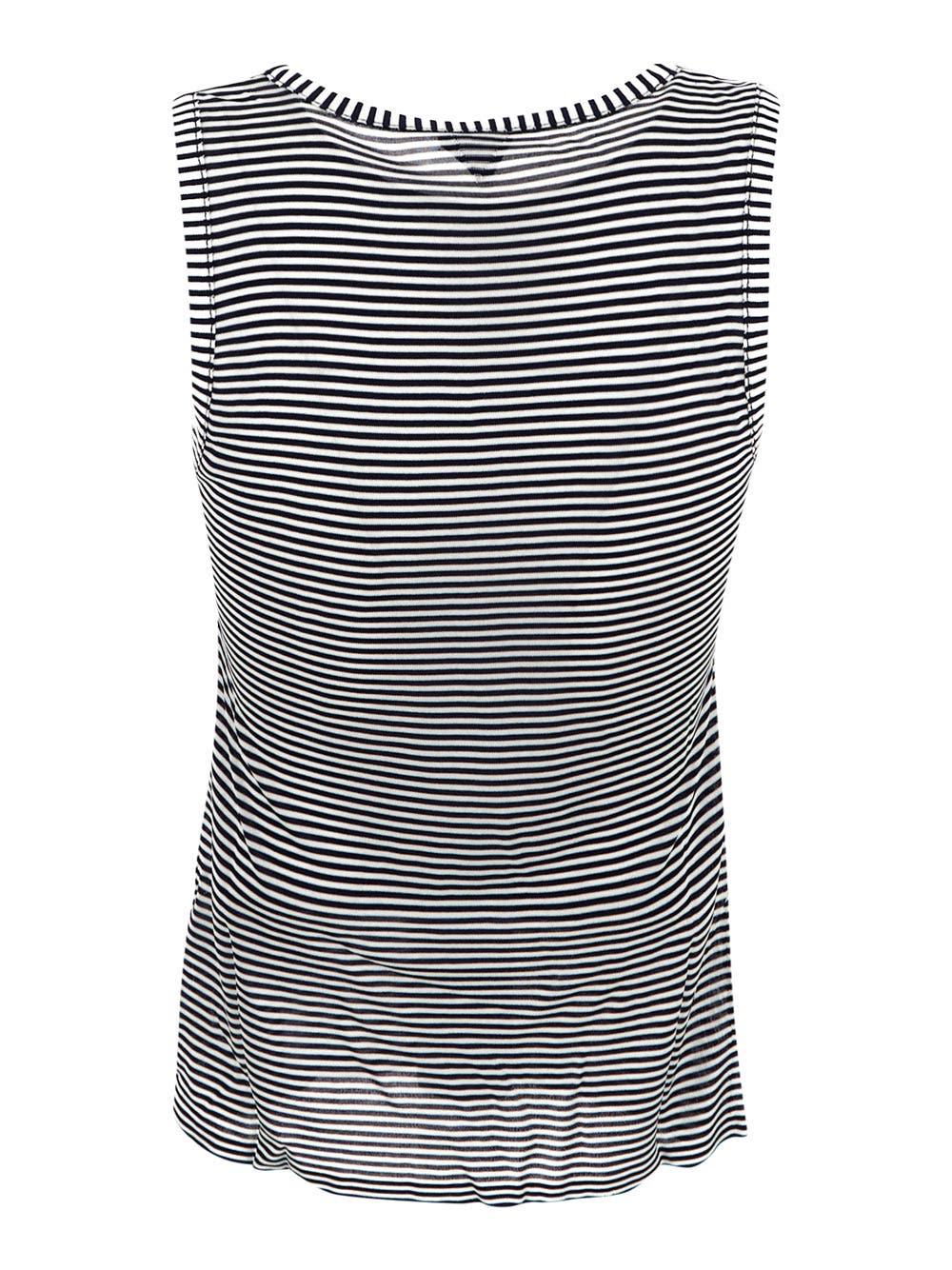 Shop Bottega Veneta Embroidered Viscose Tank Top In Navy, White