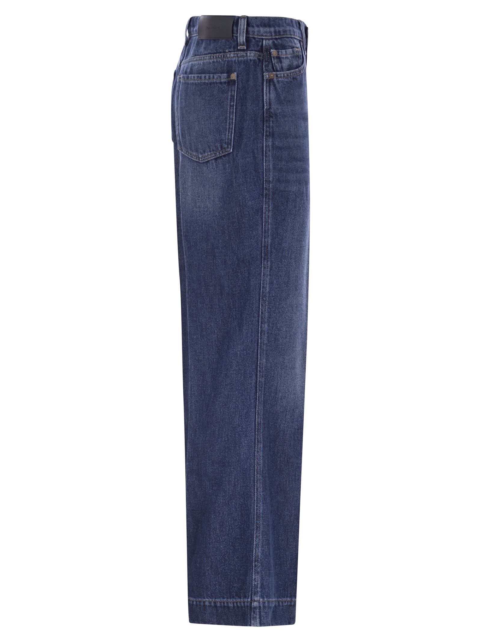 7 For All Mankind Modern Dojo Tailorless - High Waisted Flared Jeans In Dark Denim