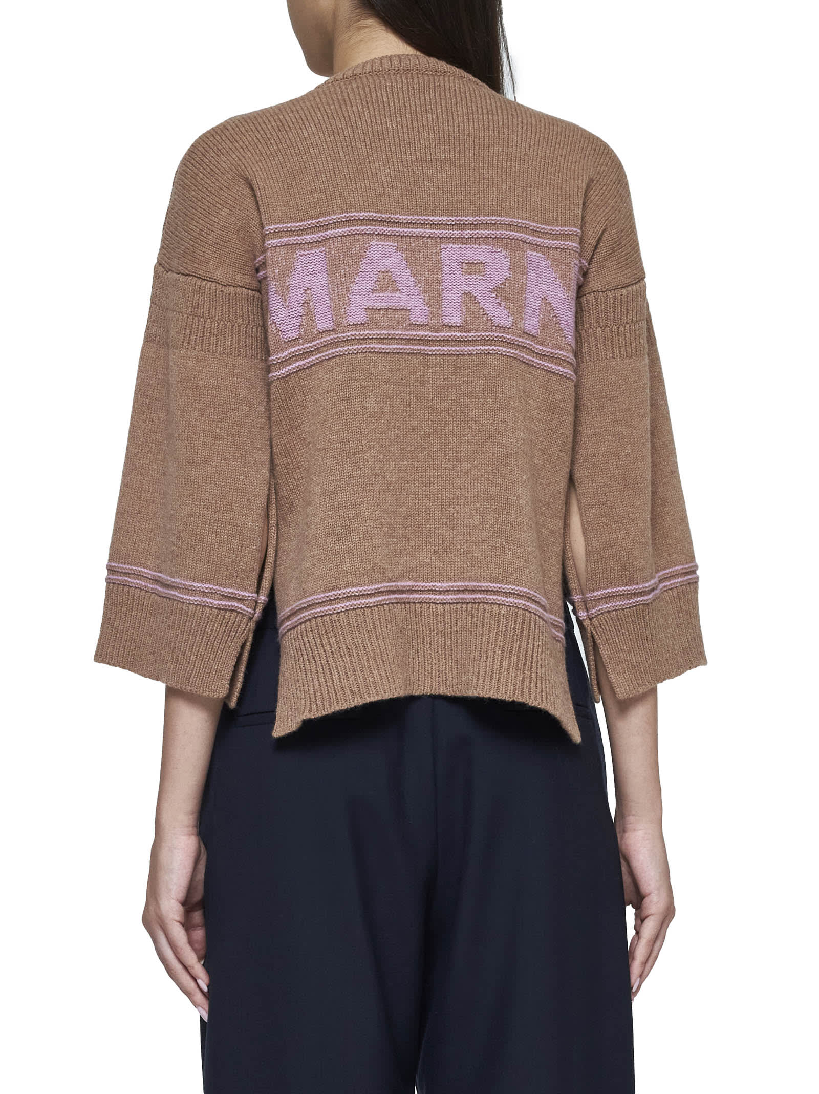 Shop Marni Sweater In Earth Of Siena