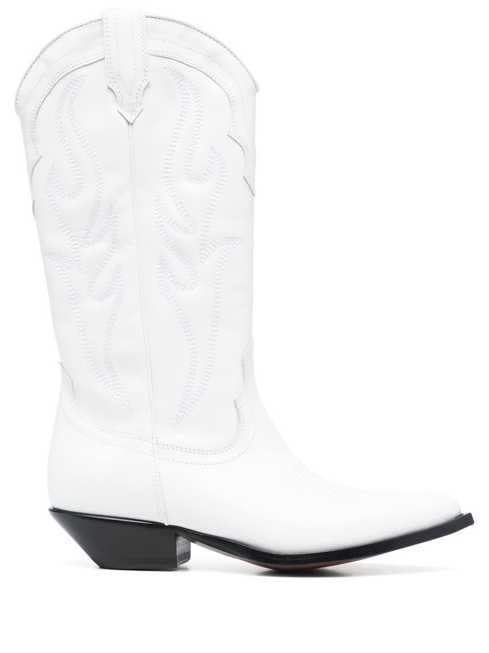 Sonora Santa Fe Leather Western Boots In White