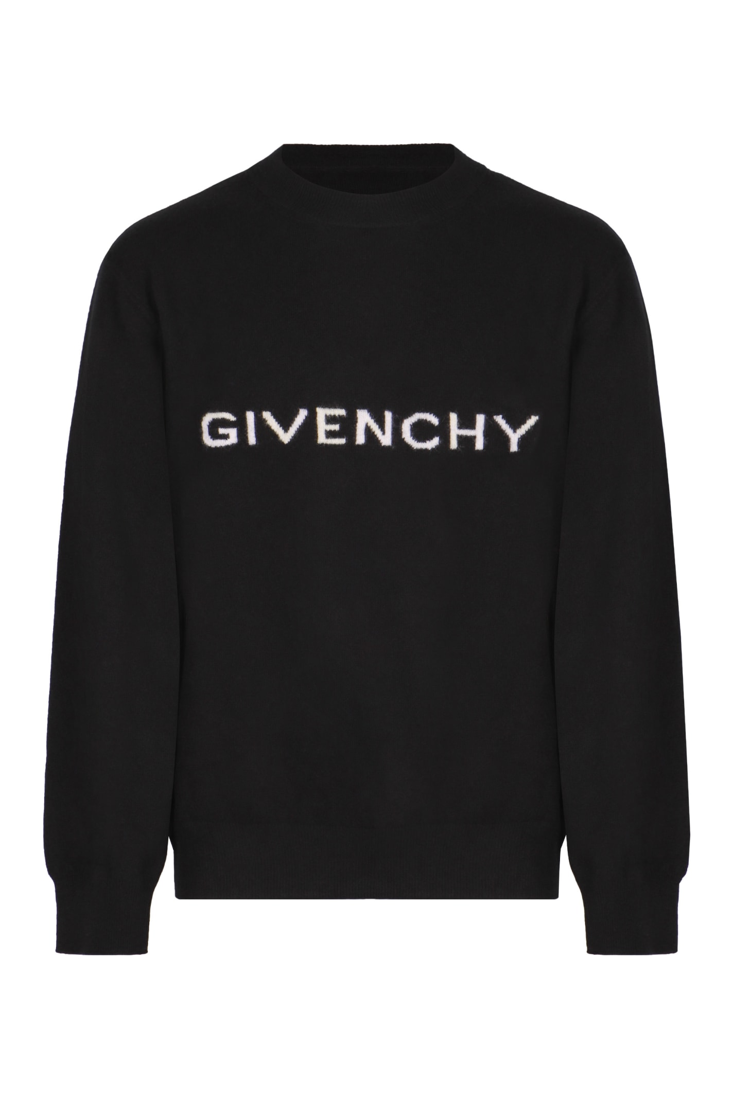 Shop Givenchy Wool Crew-neck Sweater In Nero