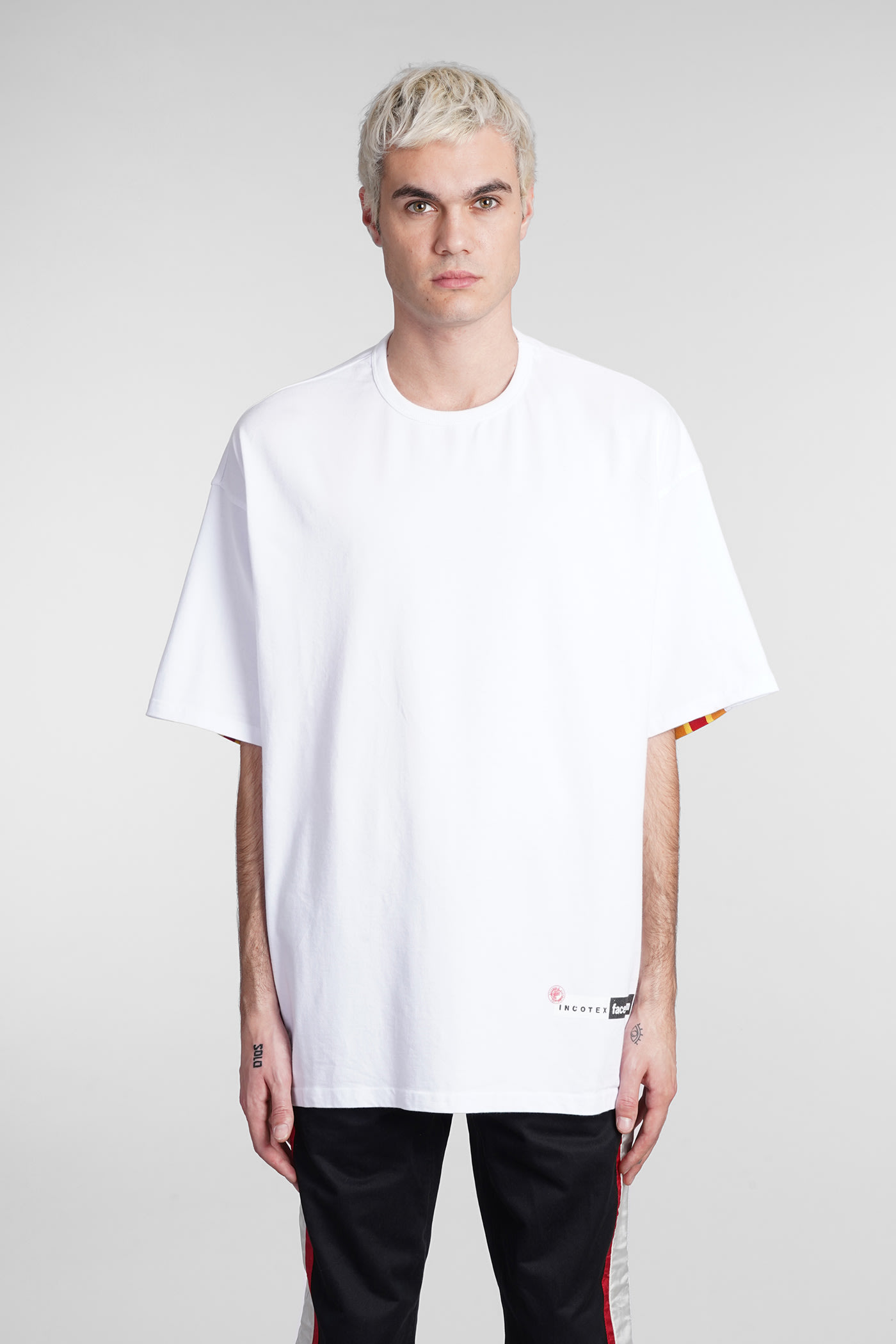 Incotex Red T-shirt In White Cotton