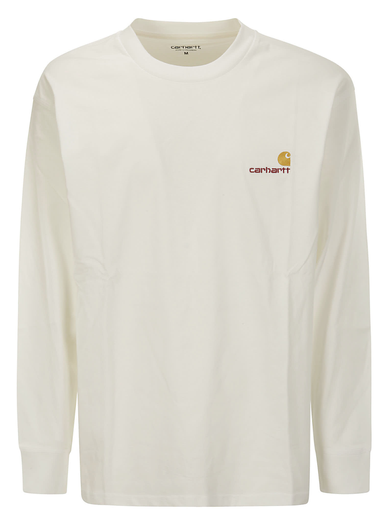Shop Carhartt L/s American Script T-shirt Organic Cotton Sing In White