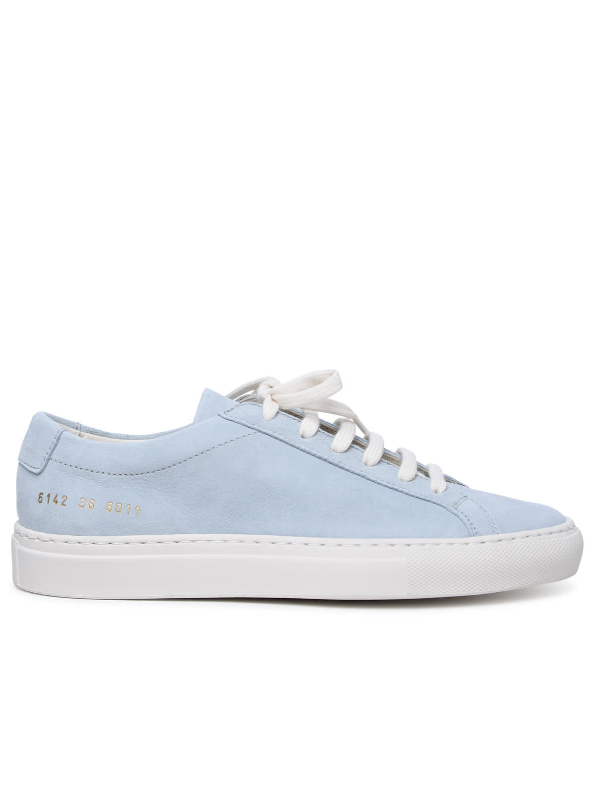 Shop Common Projects Contrast Achilles Baby Blue Suede Sneakers In Light Blue