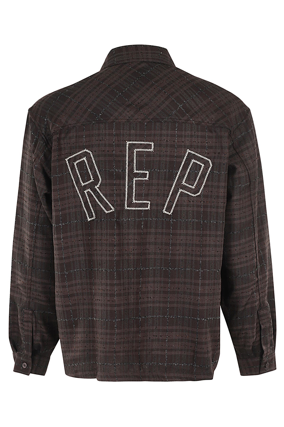 Shop Represent Rep Flannel Shirt In Coffee