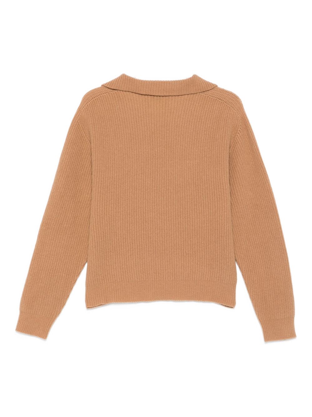 Alysi Wool Polo Sweater In Brown