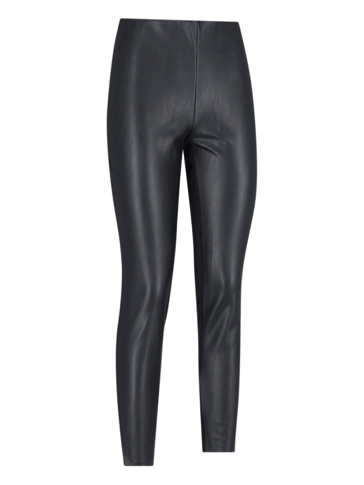 Shop Wolford Leather-effect Leggins In Black