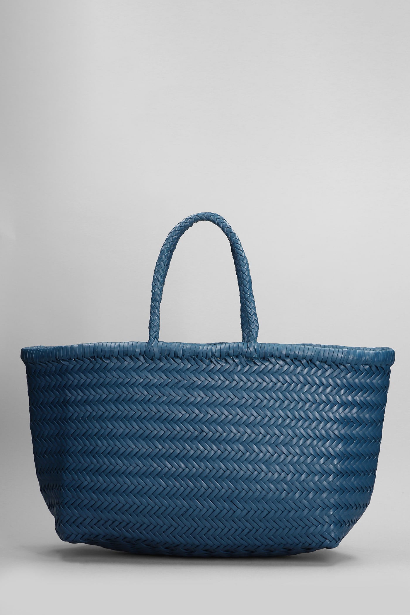 Bamboo Triple Jump Tote In Blue Leather