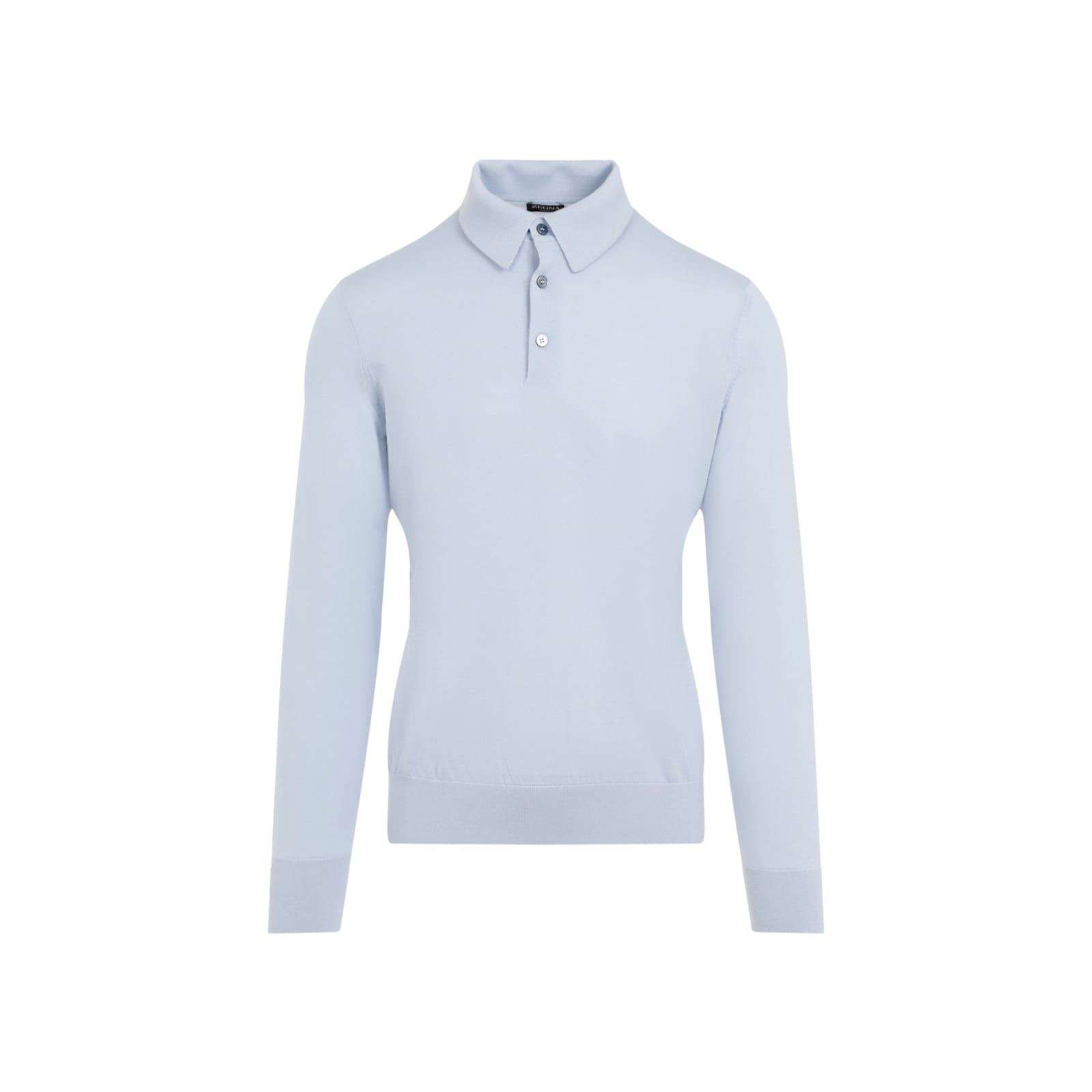 Shop Zegna Cashseta Polo In Blue Chiaro Unito