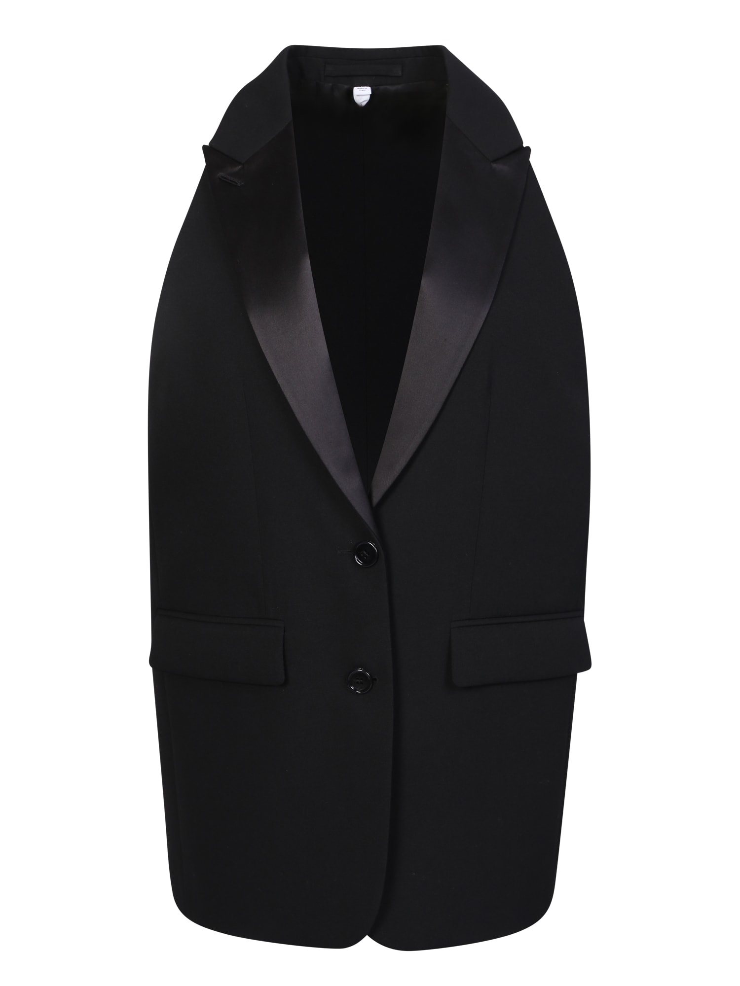 Black Tailored Sleeveless Jacket