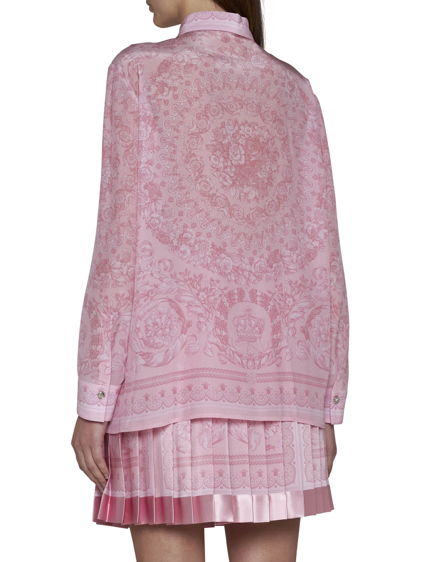 Shop Versace Shirt In Pale Pink