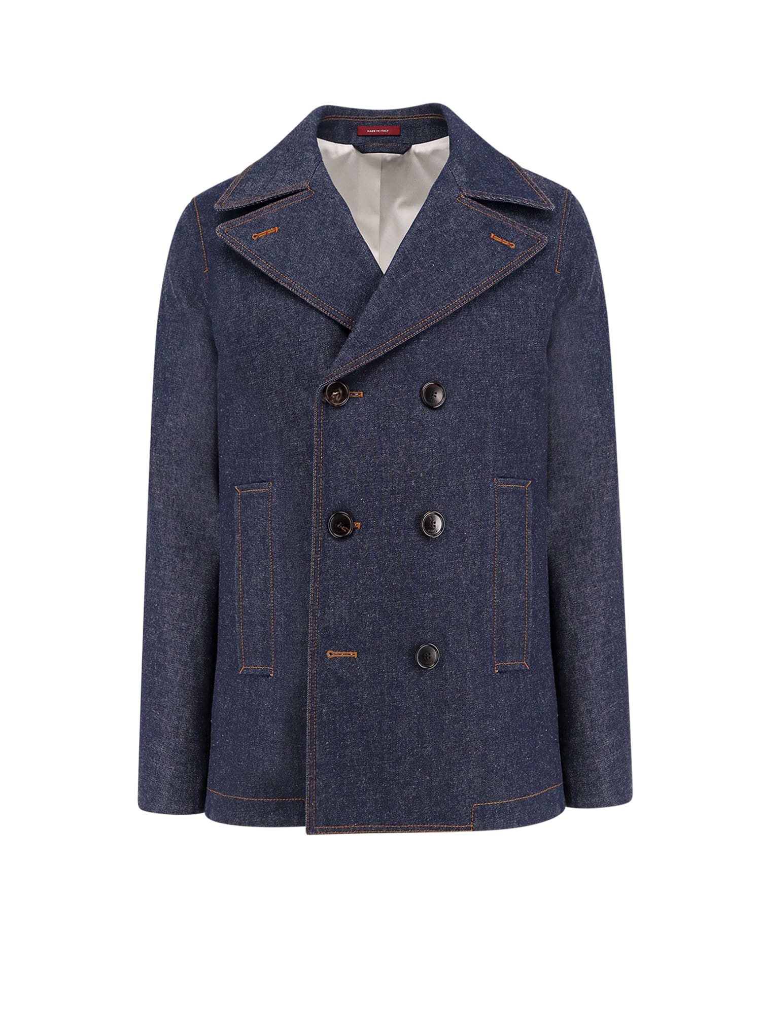 Gucci Denim Peacoat With Contrasting Stitching