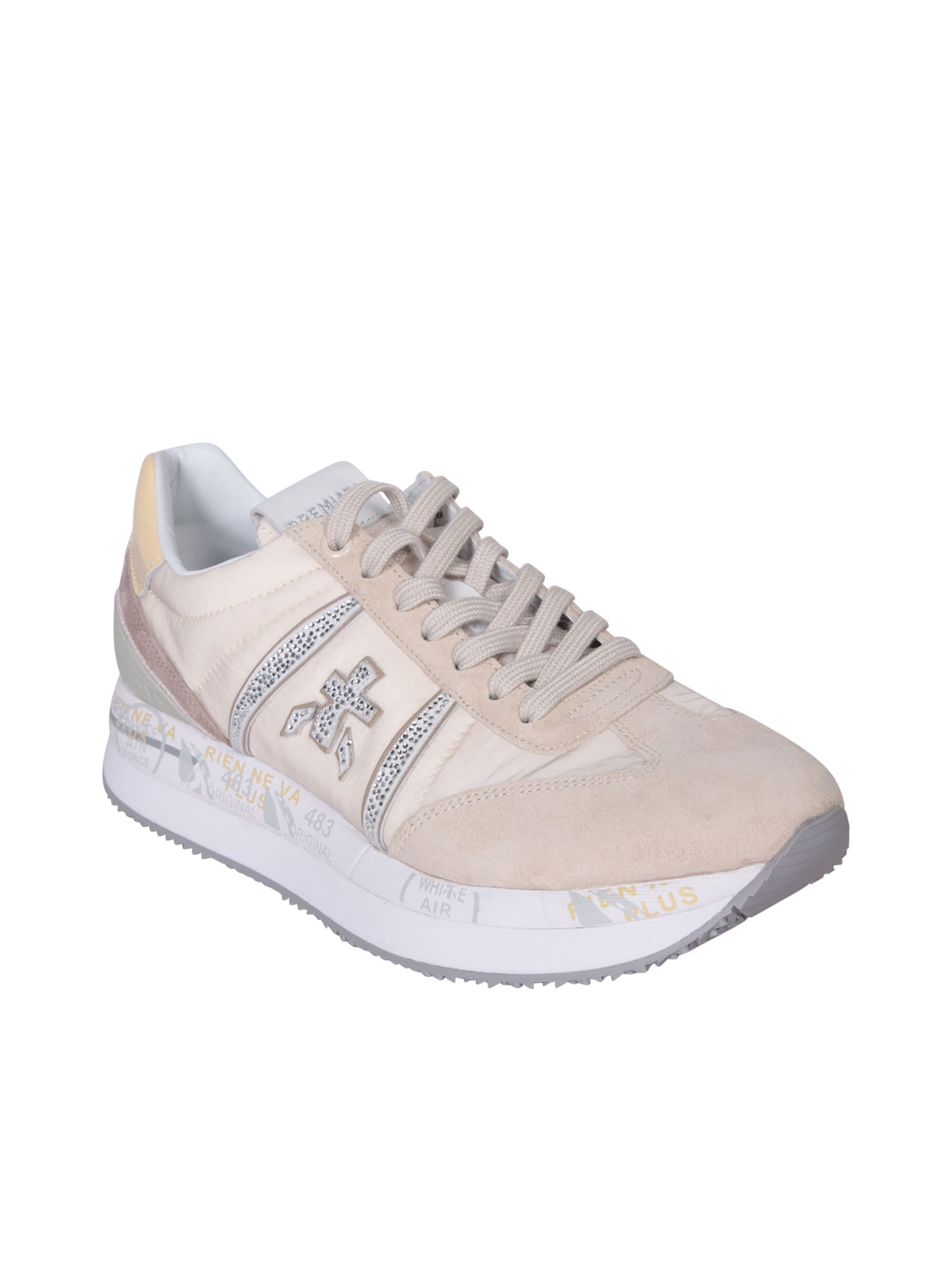 Shop Premiata Conny Taupe Sneakers In Beige