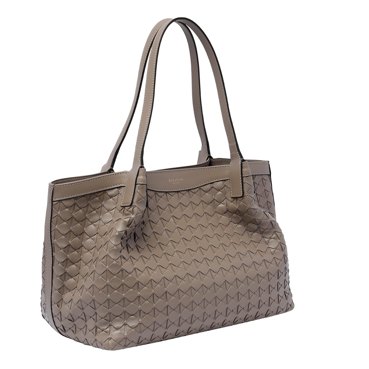 Shop Serapian Small Secret Mosaico Shoulder Bag In Beige