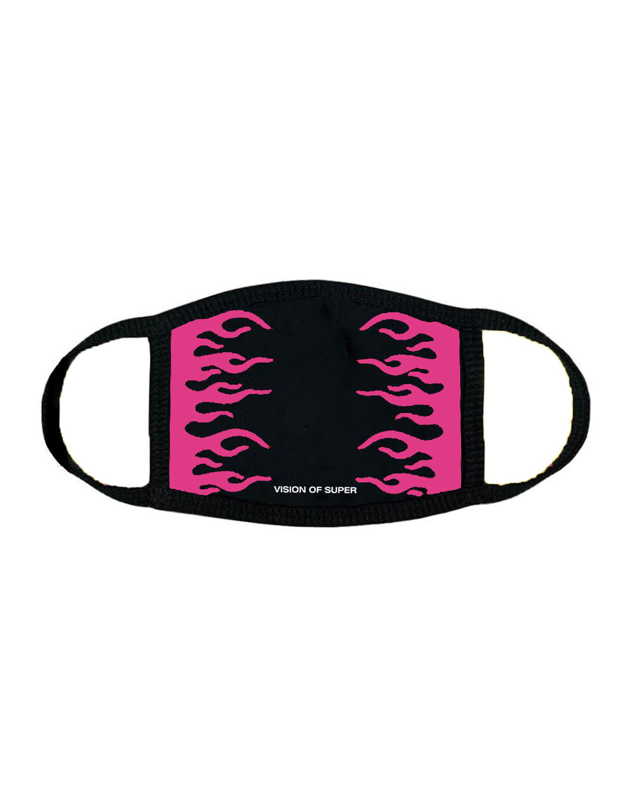 Vision of Super Black And Fuchsia Flames Face Mask