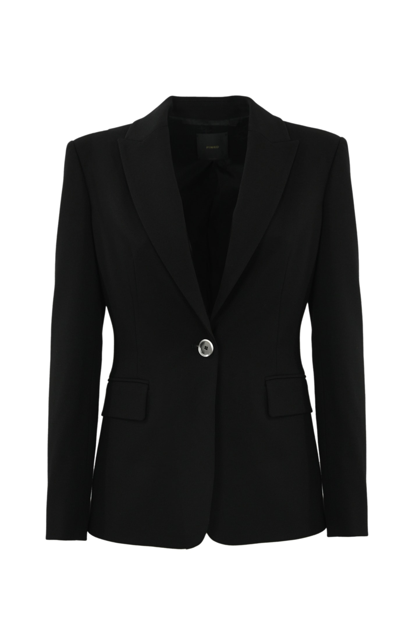 Shop Pinko Signum Blazer In Viscose In Nero Limousine