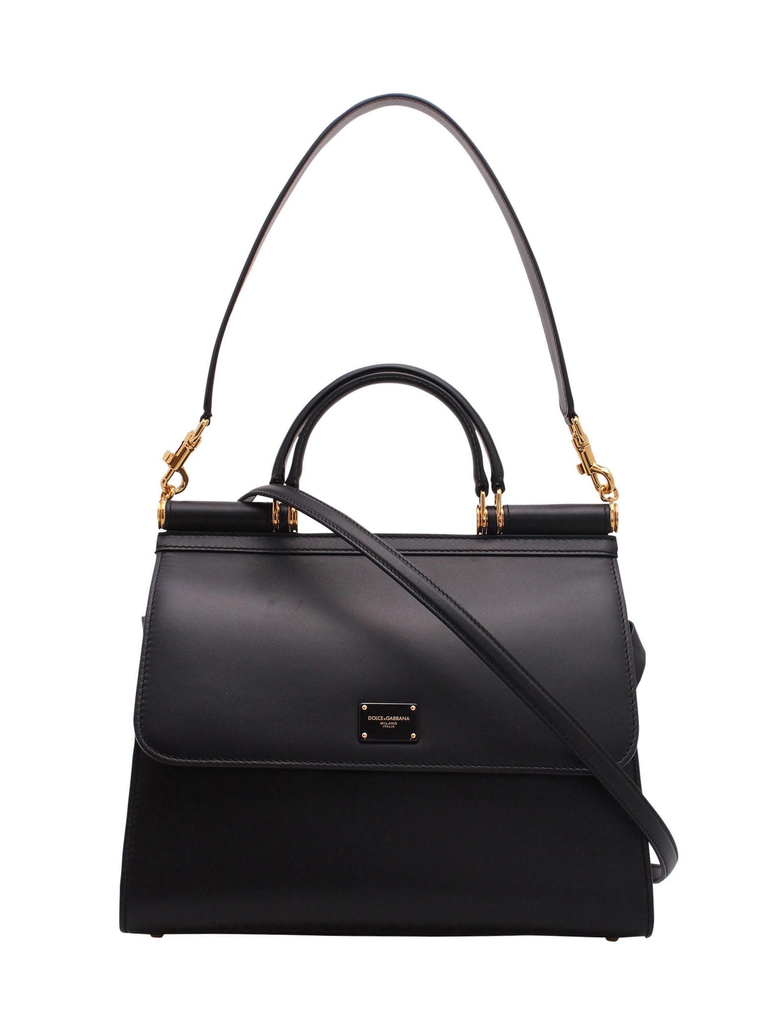 Dolce & Gabbana Leather Bag In Black