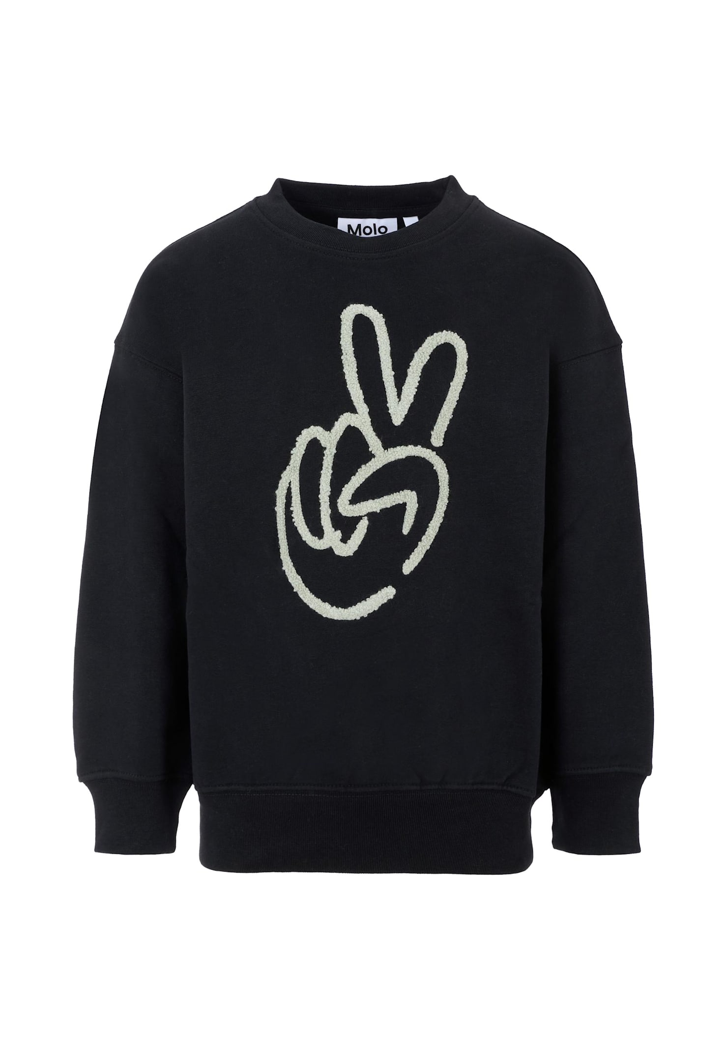 Molo Black Sweatshirt For Kids With Hand In Black
