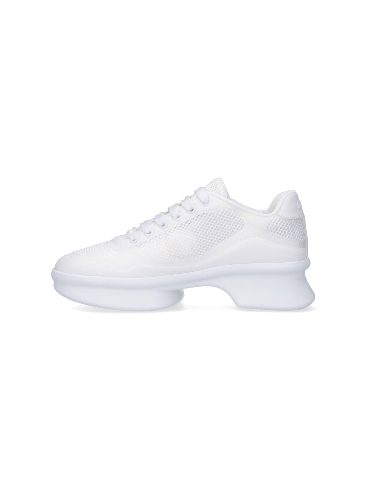 Prada Wavy Triangle Logo Low-top Sneakers In White