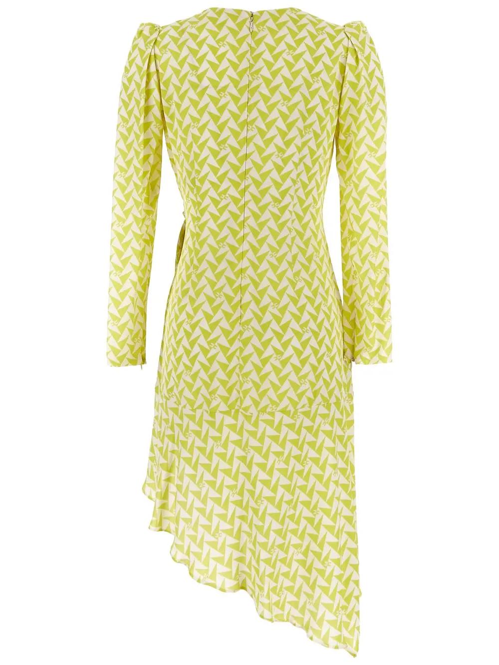 Shop Elisabetta Franchi Wrap Dress In Cedro/burro