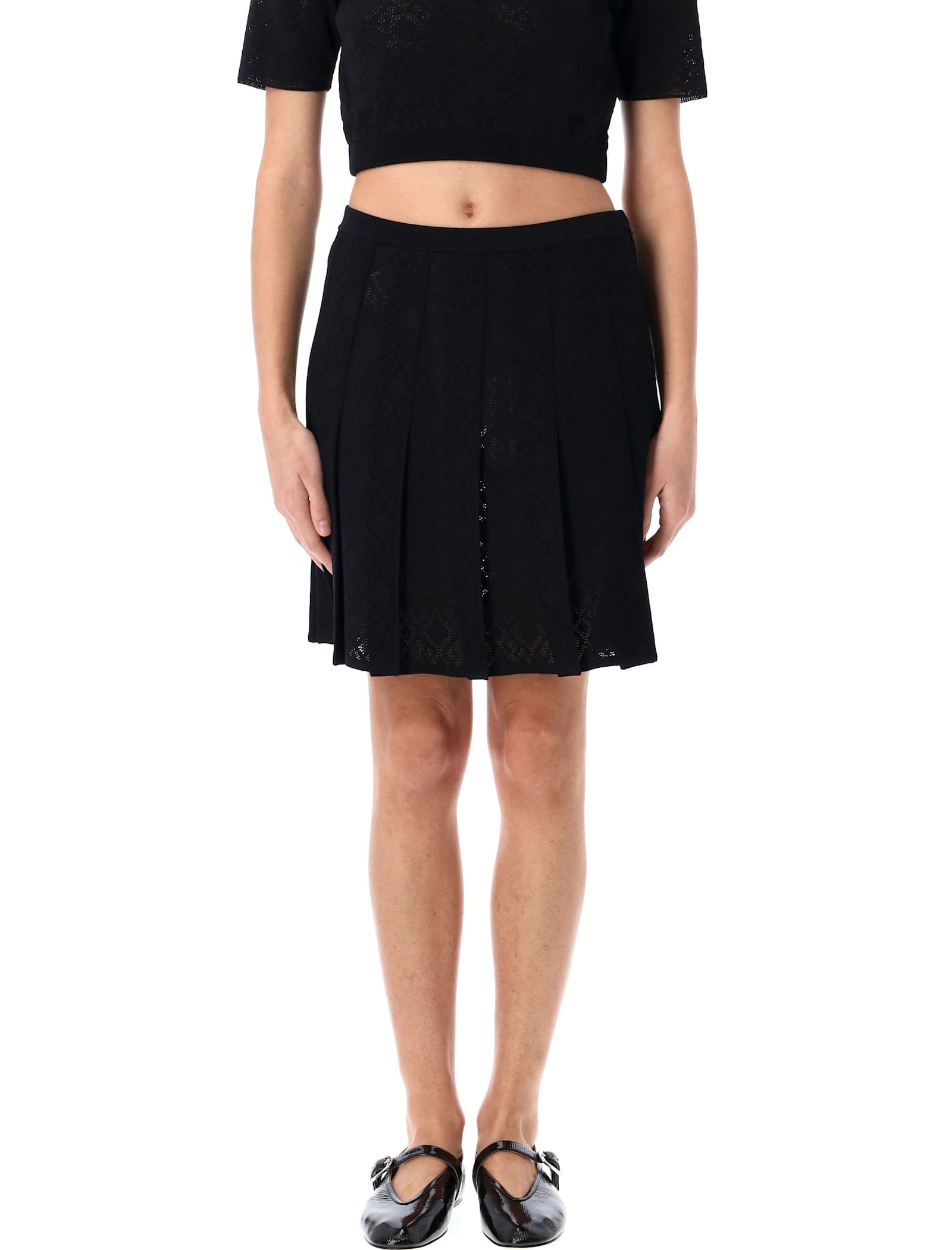 Pleated Skirt In Monogram 72 Jacquard