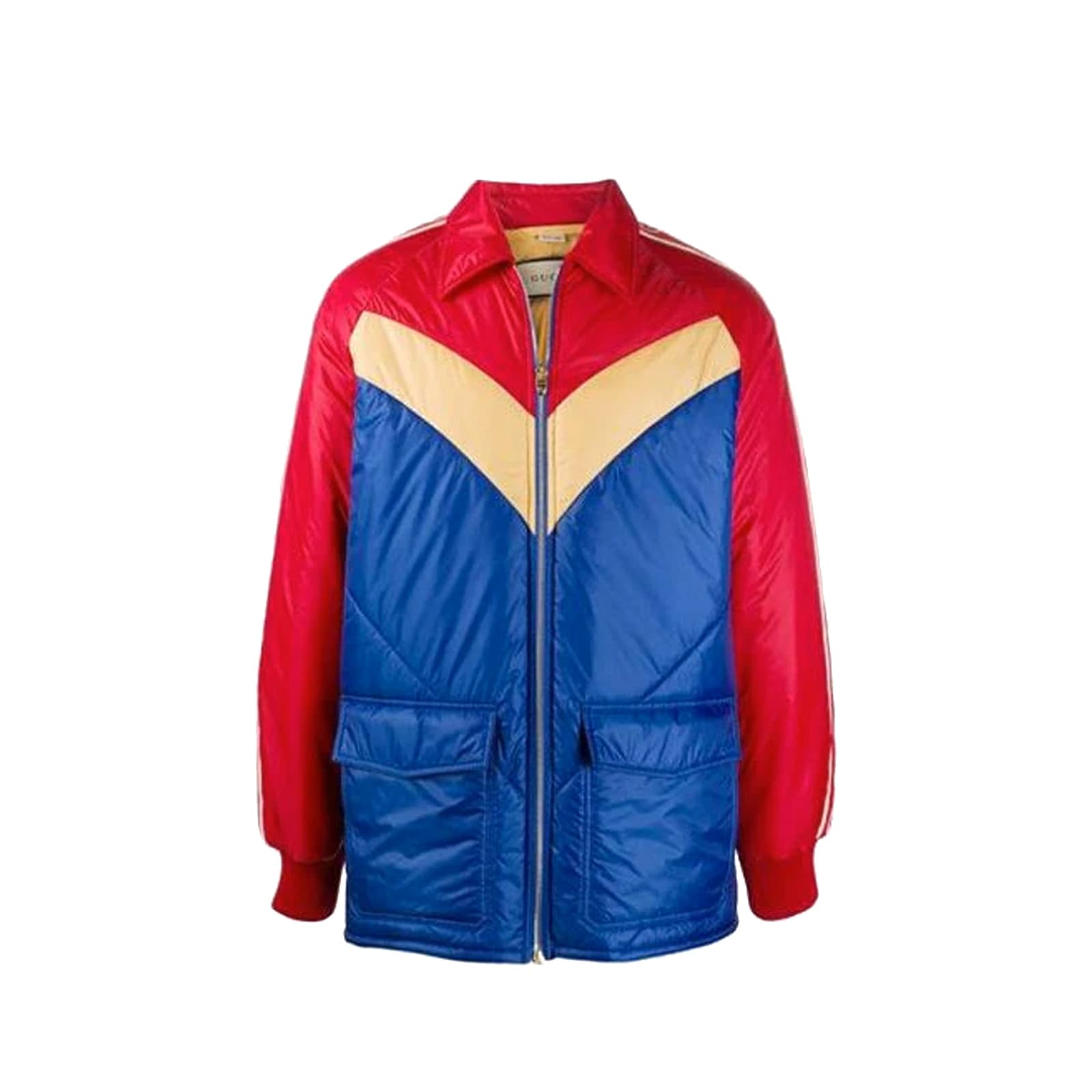 Shop Gucci Logo Padded Jacket In Red