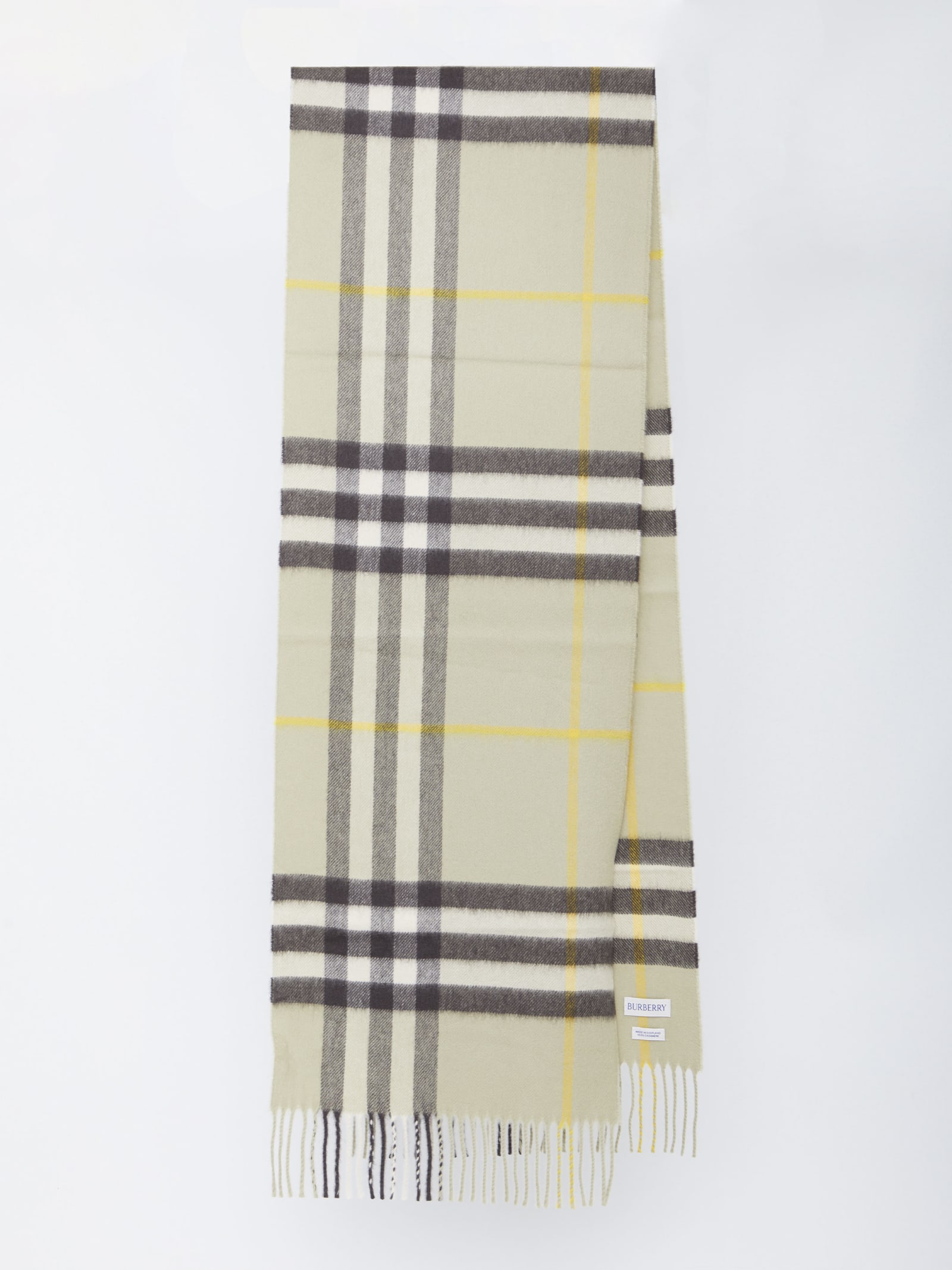 Burberry Check Cashmere Scarf In Neutral