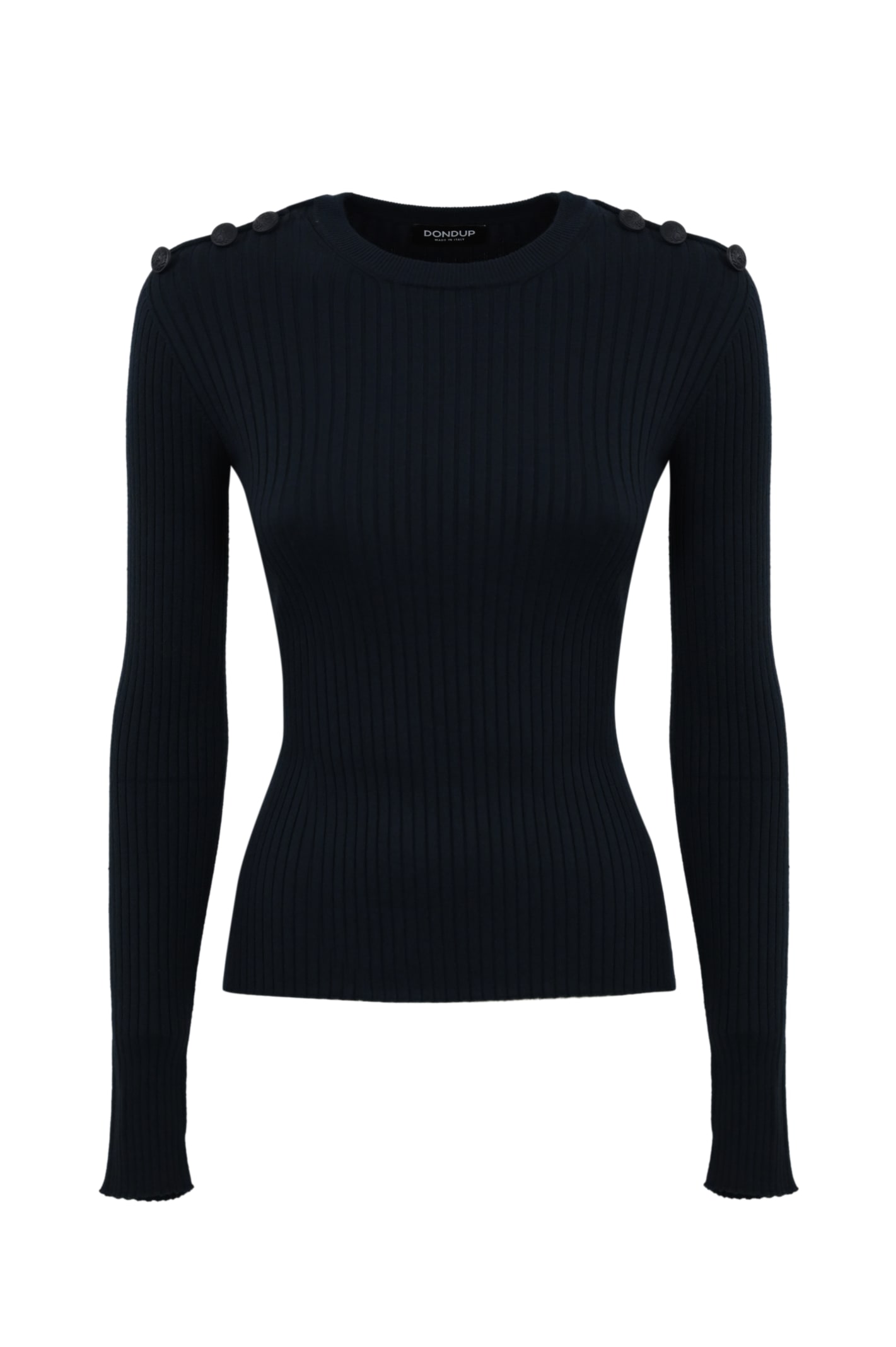 Shop Dondup Viscose Sweater With Buttons In Blu