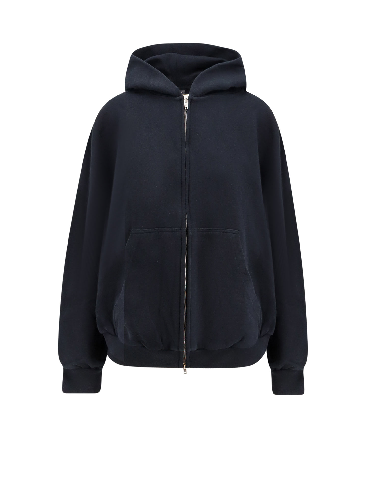 Balenciaga Flipped Uni Zip Sweatshirt In Blue